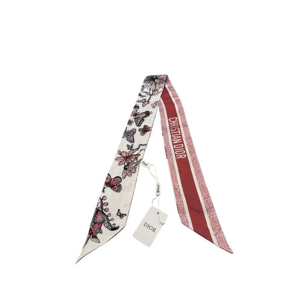 Christian Dior Mitzah Pink Floral Butterfly Twilly Scarf GWP Novelty Box Bag - Picture 2 of 9